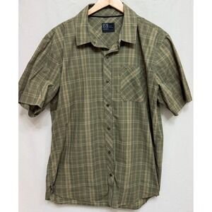 Magpul Men's Short Sleeve Plaid Button Down Shirt XL Green MAG738
